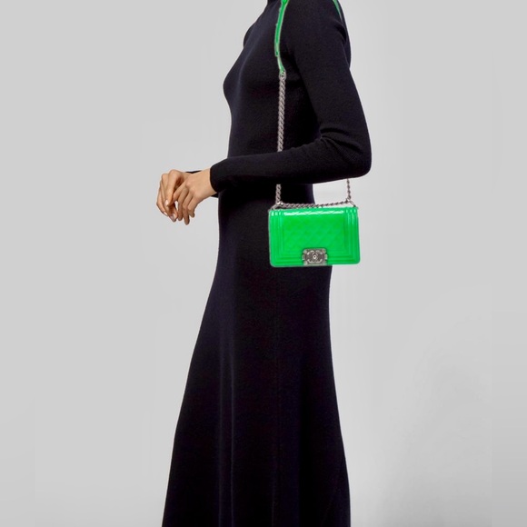 Chanel Green Quilted Patent Leather Flap Boy Bag - Picture 13 of 13